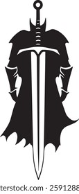 Warrior Sword Vector Illustration on White Background