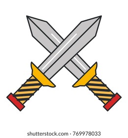 warrior swords isolated icon