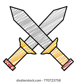 warrior swords isolated icon