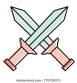 warrior swords isolated icon