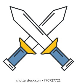 warrior swords isolated icon