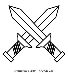 warrior swords isolated icon