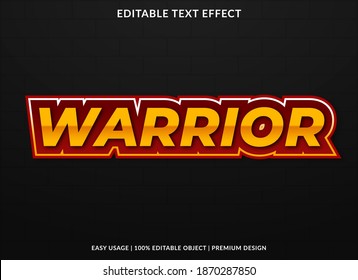 warrior text effect with bold style use for business brand and logo 