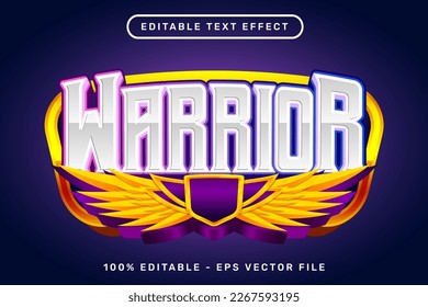 warrior text effect and editable text effect with wings illustration
