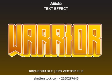Warrior Text Effect With Orange Color For Brand