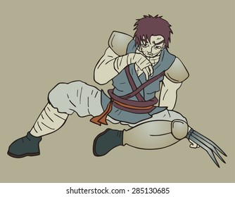 warrior tired illustration