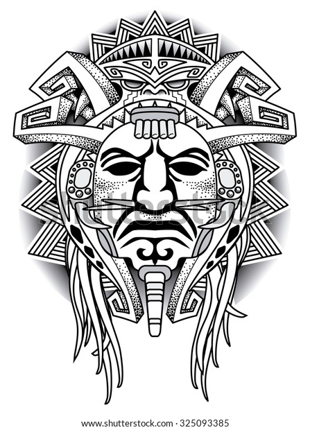 Warrior Tribal Mask Vector Illustration Stock Vector (Royalty Free ...