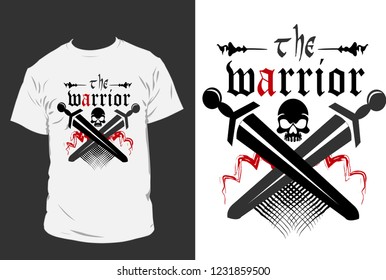 warrior t-shirt design vector 