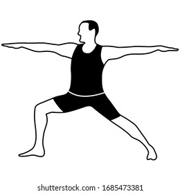 Warrior Two Yoga Pose Illustration