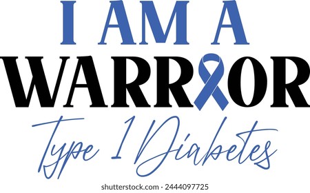 I Am A Warrior Type 1 Diabetes Diseño de camiseta