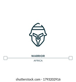 warrior vector line icon. Simple element illustration. warrior outline icon from africa concept. Can be used for web and mobile
