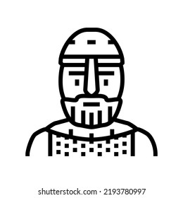 warrior viking medieval line icon vector. warrior viking medieval sign. isolated contour symbol black illustration