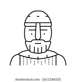 warrior viking medieval line icon vector. warrior viking medieval sign. isolated contour symbol black illustration