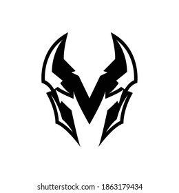 Warrior Viking Scary Dark Knight Mascot Helmet Character Design