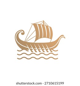 projeto do logotipo da nave do guerreiro viking