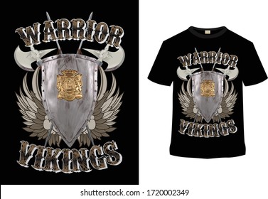 Warrior Vikings T-shirt Design Vector