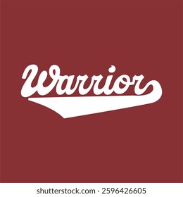 warrior Vintage varsity college typography  text print  for graphic tee t shirt or sweatshirt hoodie or sticker poster - Vector