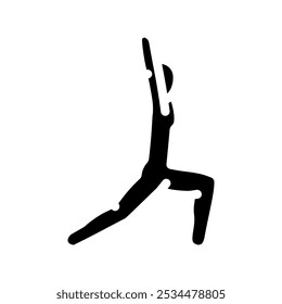 warrior i virabhadrasana i yoga glyph icon vector. warrior i virabhadrasana i yoga sign. isolated symbol illustration