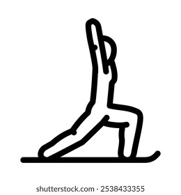 warrior i virabhadrasana i yoga line icon vector. warrior i virabhadrasana i yoga sign. isolated contour symbol black illustration