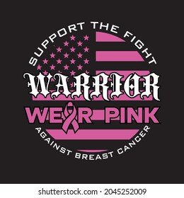 WARRIOR WEAR PINK YOU CANT SCARE ME I'M MARRIED TO A BREAST CANCER WARRIOR Breast cancer day, 15 October, Awareness Symbol, Vector Illustration, T shirt Design