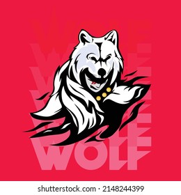 warrior in wolf skin for mascot logo or other design