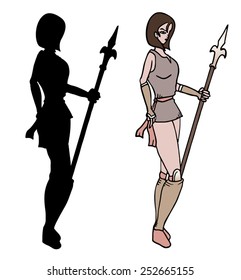 Warrior woman shadow