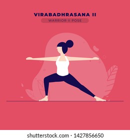 Warrior Yoga Pose Vector Illustration