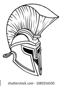 A warriors ancient Greek Spartan, Roman gladiator or trojan helmet
