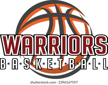 Warriors Basketball Graphic is a sports design template that includes graphic text, stars and a graphic basketball. This design is great for advertising and promotion such as t-shirts for teams.