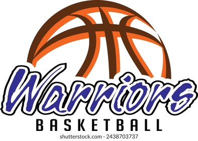 Warriors Basketball Team Graphic is a sports design template that includes graphic Warriors text and a stylized basketball. This is a great modern design for advertising and promotion such as t-shirts