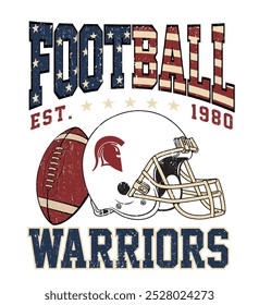 warriors  football athletic typographic for t-shirt design,vector illustration