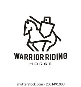 Warriors Riding Horses and Holding Swords