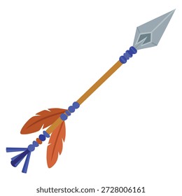 Krieger Speer kalte Waffe nativen amerikanischen indischen Kultur Symbol ethnischen Objekt aus Nordamerika isoliert Symbol Vektorgrafik Design