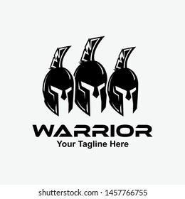 "Warriors" sport team logo design. Spartan warrior illustration. Eps10 vector.