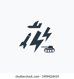 Wars with conflicts icon isolated on clean background. Wars with conflicts icon concept drawing icon in modern style. Vector illustration for your web mobile logo app UI design.
