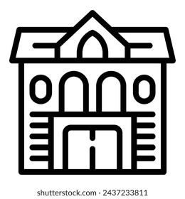 Warsaw burgher mansion icon outline vector. Polish traditional architecture. Tourism cityscape tour