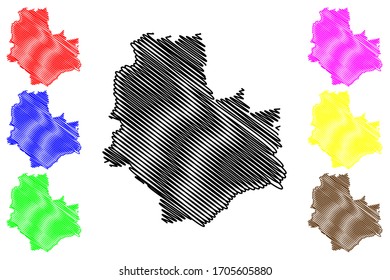 Warsaw City (Republic of Poland) map vector illustration, scribble sketch City of Warsaw map