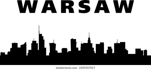 Warsaw city skyline on a white background, warsaw vector skyline