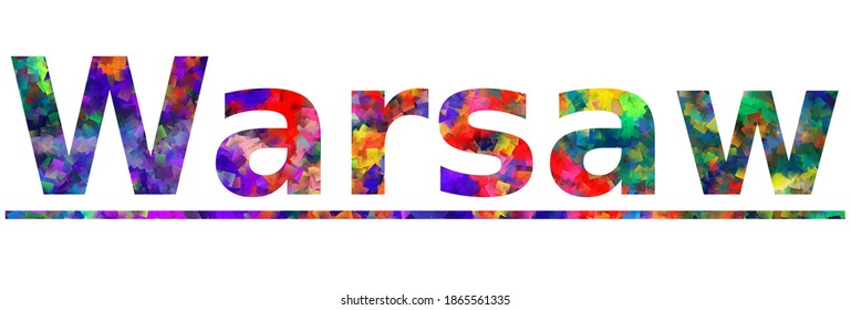 Warsaw. Colorful typography text banner. Vector the word warsaw city design. Can be used to logo, card, poster, heading and beautiful title