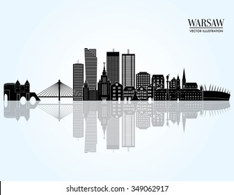 Warsaw Detailed Skyline. Vector Illustration