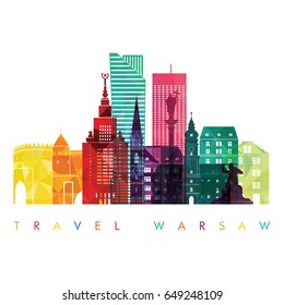 Warsaw Detailed Skyline. Vector Illustration