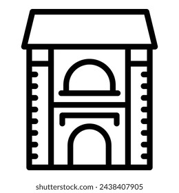 Warsaw exploration icon outline vector. Poland sightseeing. Cultural city hub