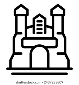 Warsaw famous edifice icon outline vector. Heritage sightseeing Poland country. Palace landmark attraction