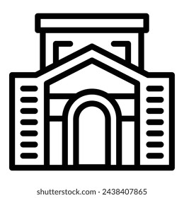 Warsaw fortress icon outline vector. Marvel historic cityscape. Poland landmark attractions