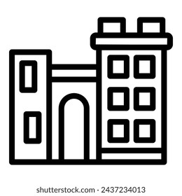 Warsaw historical fortress icon outline vector. Aged cultural castle. Poland exploration tour