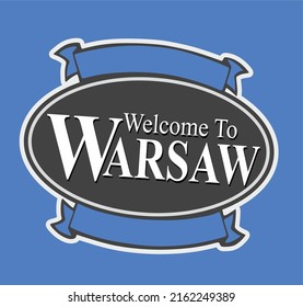 Warsaw Indiana with blue background 