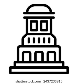 Warsaw medieval architecture icon outline vector. Polish cultural heritage. Town buildings design