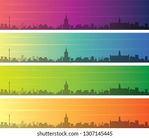 Warsaw Multiple Color Gradient Skyline Banner