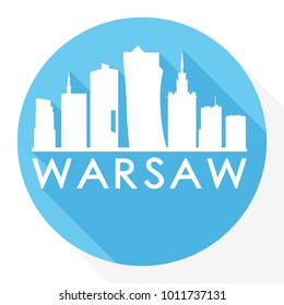 Warsaw Poland Europe Flat Icon Skyline Silhouette Design City Vector Art Famous Buildings