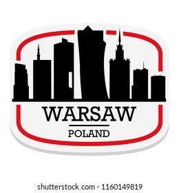 Warsaw Poland Label Stamp Icon Skyline Stock Vector (Royalty Free ...